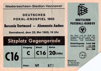 Ein neuer Pokal für einen neuen Pokalsieger - Deutscher Pokalsieger 1965!!!