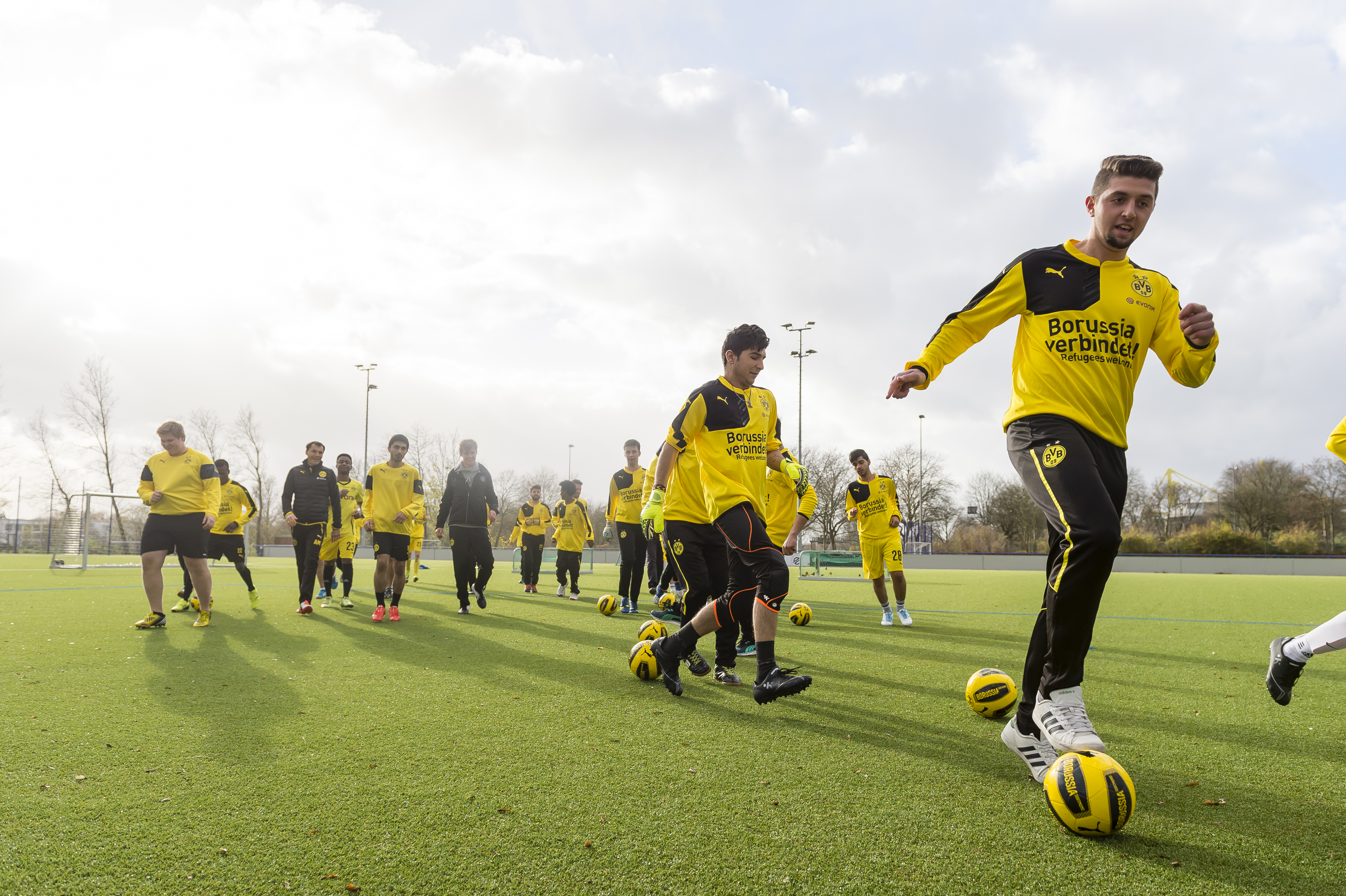 Fußballtraining mit Flüchtlingen